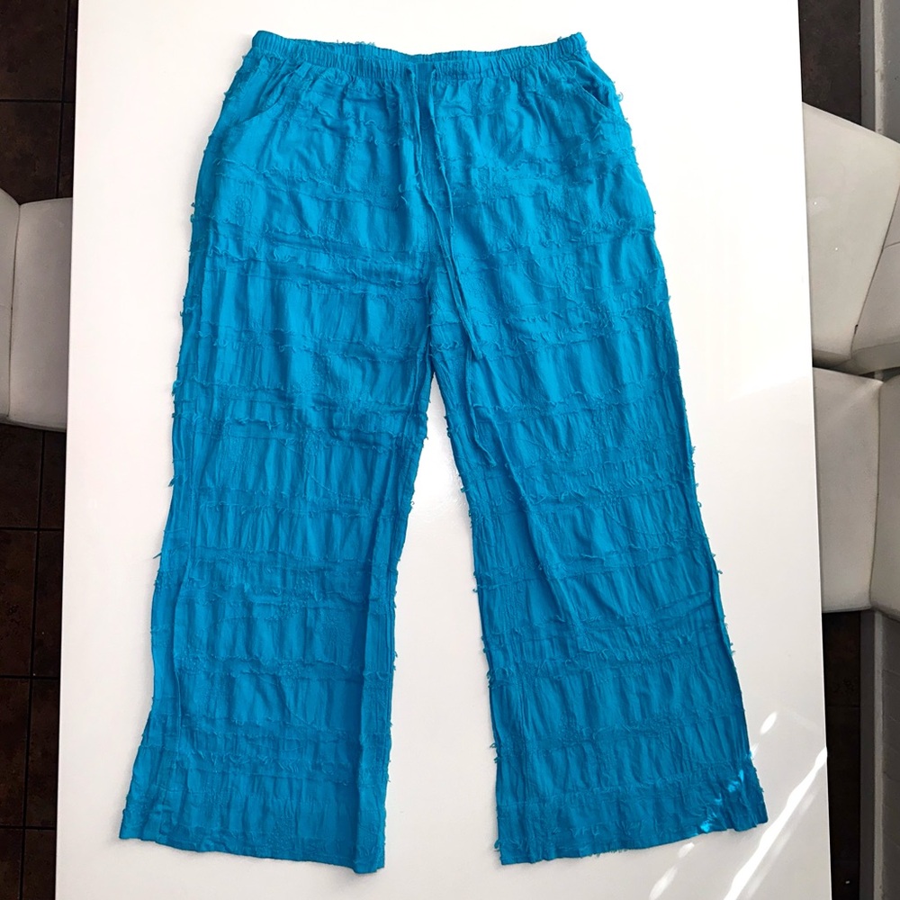 Lulu-B Bright Turquoise Wide-Leg Pants